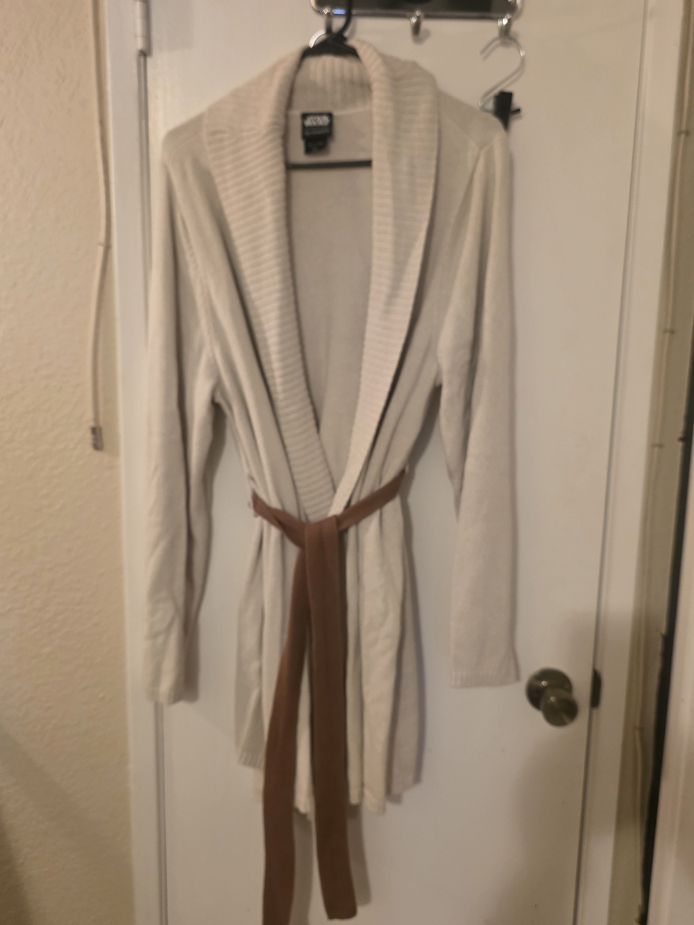 Her Universe Star Wars Rey Costume Cream Open-Front Cardigan with Brown Tie Belt